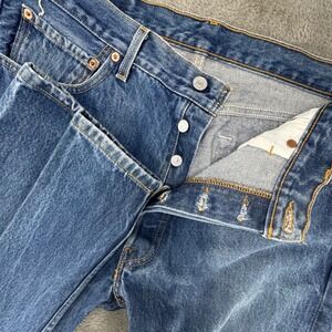 Levi Strauss & Co 501 Mens Jeans Button‎ Fly Straight Fit Blue Denim Size 36x30
